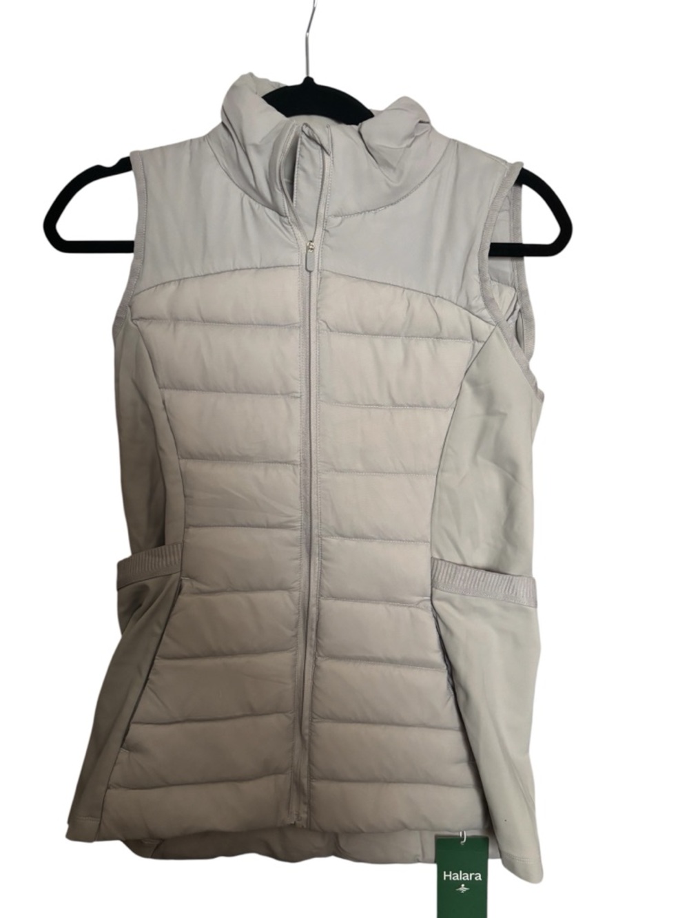 HALARA Light Gray Quilted Sleeveless Puffer Vest